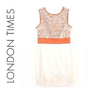 London Times Crochet Lace Shift Dress